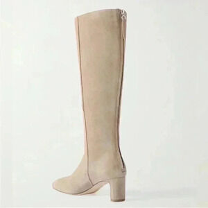 Aeyde ‘Taylor’ Knee High Suede Boots‎ (7/38) - Stone / Cream